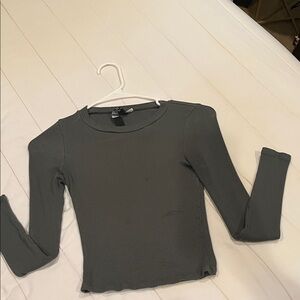 Windsor Ribbed Olive Long Sleeve Top